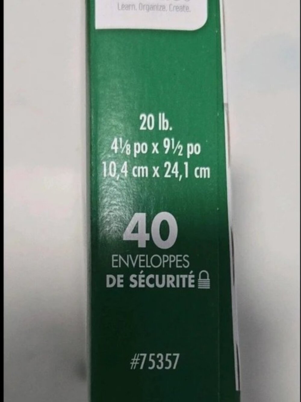 Mead Security Envelopes 40 Count 4-1/8 in x 9-1/2 in MPN 75357